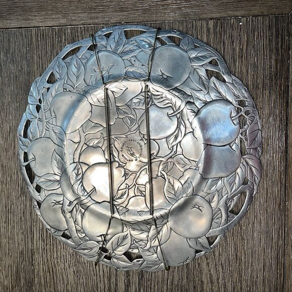 Arthur Court Tray‎ Platter Plate Aluminum Apple 1991 Metal Serving Party 12” - Picture 2 of 7